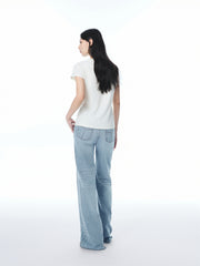 Women's Basic White Brushed T-Shirt