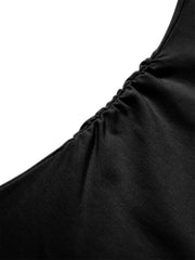 Women's Solid Drape-Neck Slim-Fit Tee