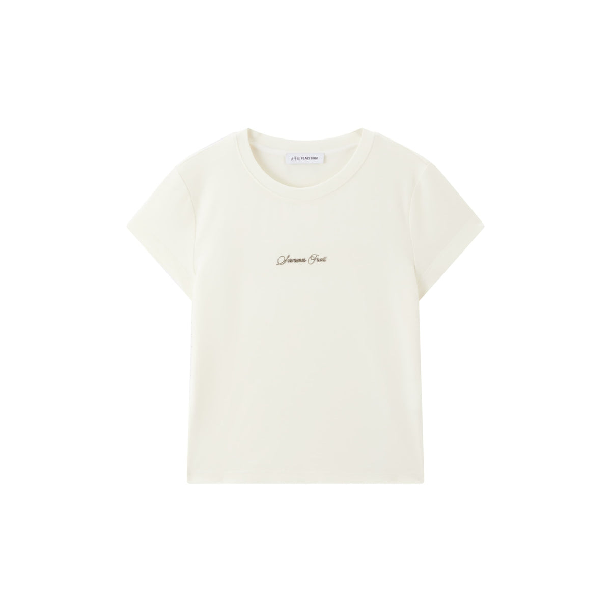 Women's Cropped Slim-Fit Letter Print T-Shirt