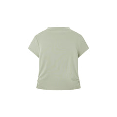 Women's Cropped Slim-Fit Antibacterial Mock-Neck T-Shirt