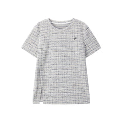 Women's Tweed-Texture T-Shirt with Side Slit