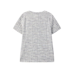 Women's Tweed-Texture T-Shirt with Side Slit
