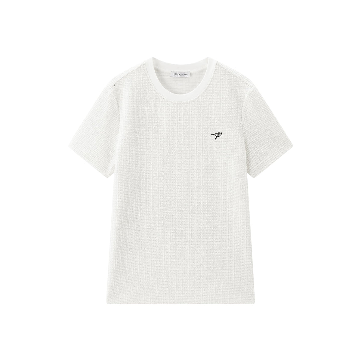 Women's Elegant Crewneck Tweed-Inspired T-Shirt