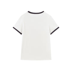 Women's Printed Contrast Trim Short Sleeve T-shirt