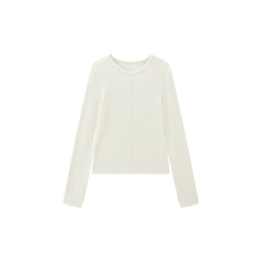 Women's Y2K Soft Knit Long-Sleeve T-Shirt with Finger-Hole Cuffs