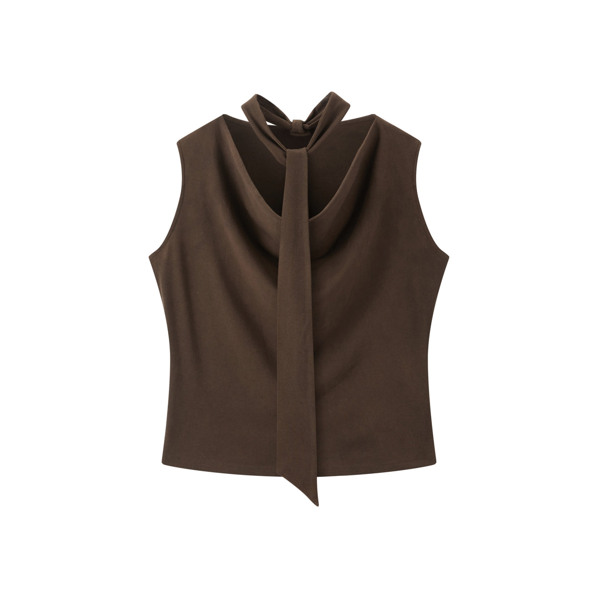 Women's Elegant Draped Collar Waist-Cinched Tank Top