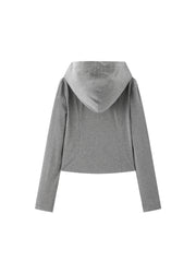 Women's Casual Hooded Slim-Fit Sweatshirt Jacket