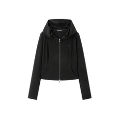Women's Casual Hooded Slim-Fit Sweatshirt Jacket