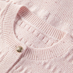 Women's Pink Cable Knit Cardigan