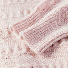 Women's Pink Cable Knit Cardigan