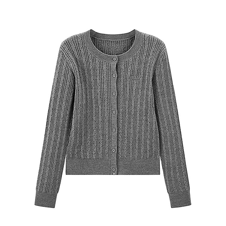 Women's Cable Knit Cardigan With Wool