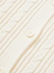 Women's Cable Knit Cardigan With Wool