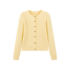 Women's Cable Knit Cardigan With Wool