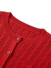 Women's Cable Knit Cardigan With Wool