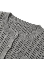 Women's Cable Knit Cardigan With Wool