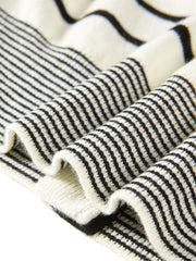 Women's Striped Lapel Cardigan