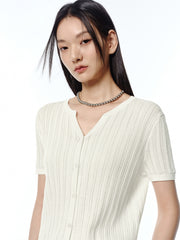 Women's Acetate Blend Knit Cardigan with Metallic Thread
