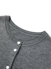 Women's Wool-Blend Knit Cardigan with Contrast Accents