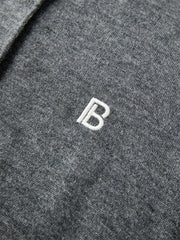 Women's Wool-Blend Knit Cardigan with Contrast Accents
