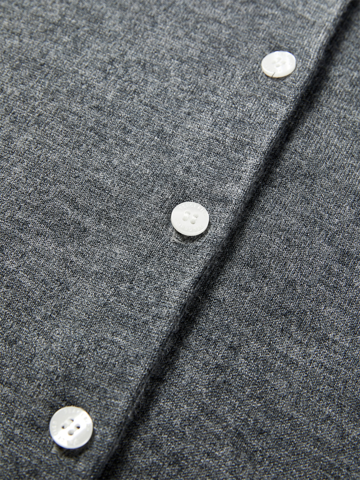 Women's Wool-Blend Knit Cardigan with Contrast Accents