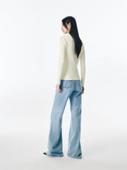 Women's Cable-Knit Collared Two-Way Zip Cardigan