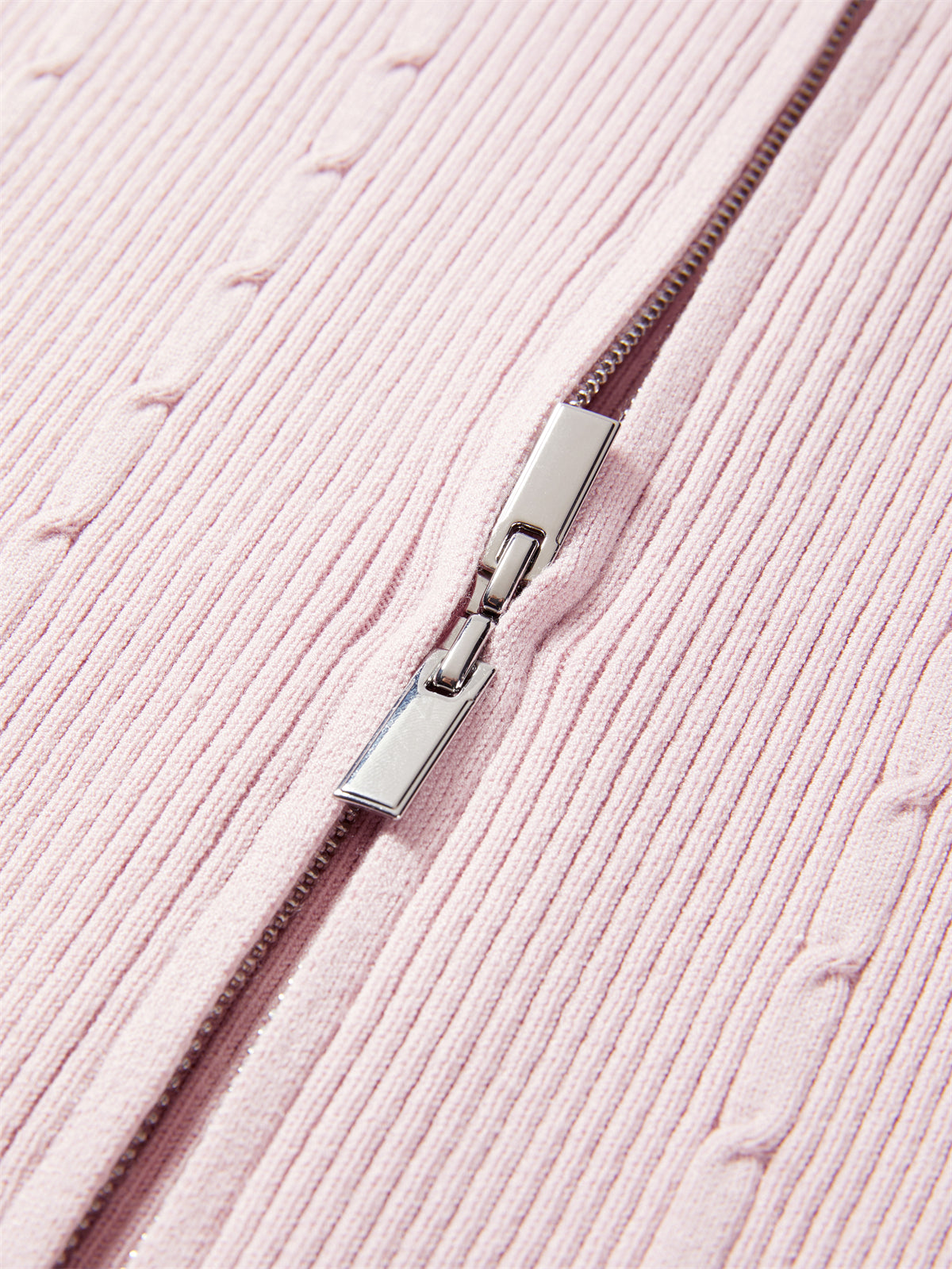 Women's Cable-Knit Collared Two-Way Zip Cardigan