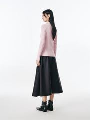 Women's Cable-Knit Collared Two-Way Zip Cardigan