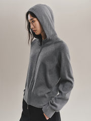 Women's Hooded Double-Zip Knit Cardigan