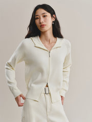 Women's Hooded Double-Zip Knit Cardigan