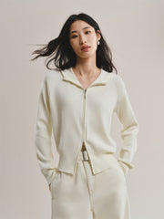 Women's Hooded Double-Zip Knit Cardigan