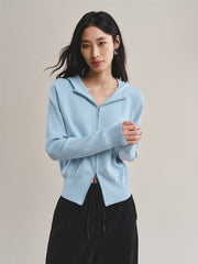 Women's Hooded Double-Zip Knit Cardigan