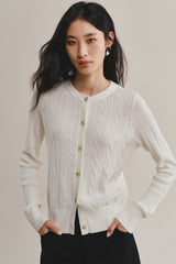 Women's Slim-Fit Cable-Knit Cardigan