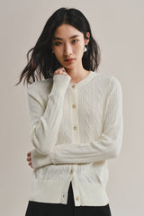 Women's Slim-Fit Cable-Knit Cardigan