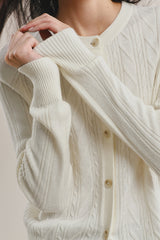 Women's Slim-Fit Cable-Knit Cardigan