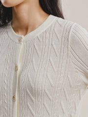 Women's Slim-Fit Cable-Knit Cardigan