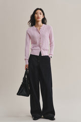 Women's Slim-Fit Cable-Knit Cardigan