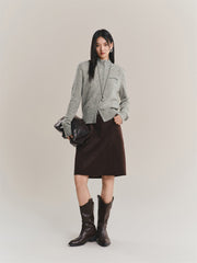 Women's Wool-Blend Mock-Neck Knit Cardigan