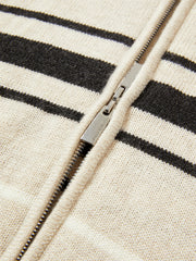 Women's Mock-Neck Colorblock Striped Knit Cardigan