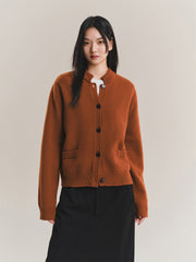 Women's Pure Wool Solid Knit Cardigan