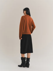 Women's Pure Wool Solid Knit Cardigan