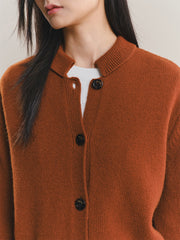 Women's Pure Wool Solid Knit Cardigan