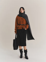 Women's Pure Wool Solid Knit Cardigan