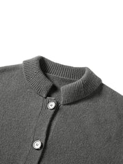 Women's Pure Wool Solid Knit Cardigan
