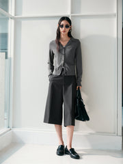 Women's Short V-Neck Embroidered Cardigan