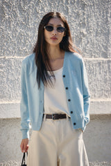 Women's Short V-Neck Embroidered Cardigan