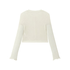 Women's Cropped Linen-Blend Knit Cardigan
