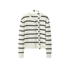 Women's Intellectual Wool-Blend Striped Knit Cardigan