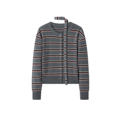 Women's Intellectual Wool-Blend Striped Knit Cardigan