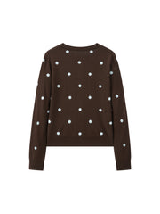 Women's Vintage Polka-Dot Knit Cardigan