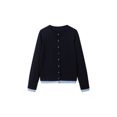 Women's Commuter Wool-Blend Faux Two-Piece Knit Cardigan